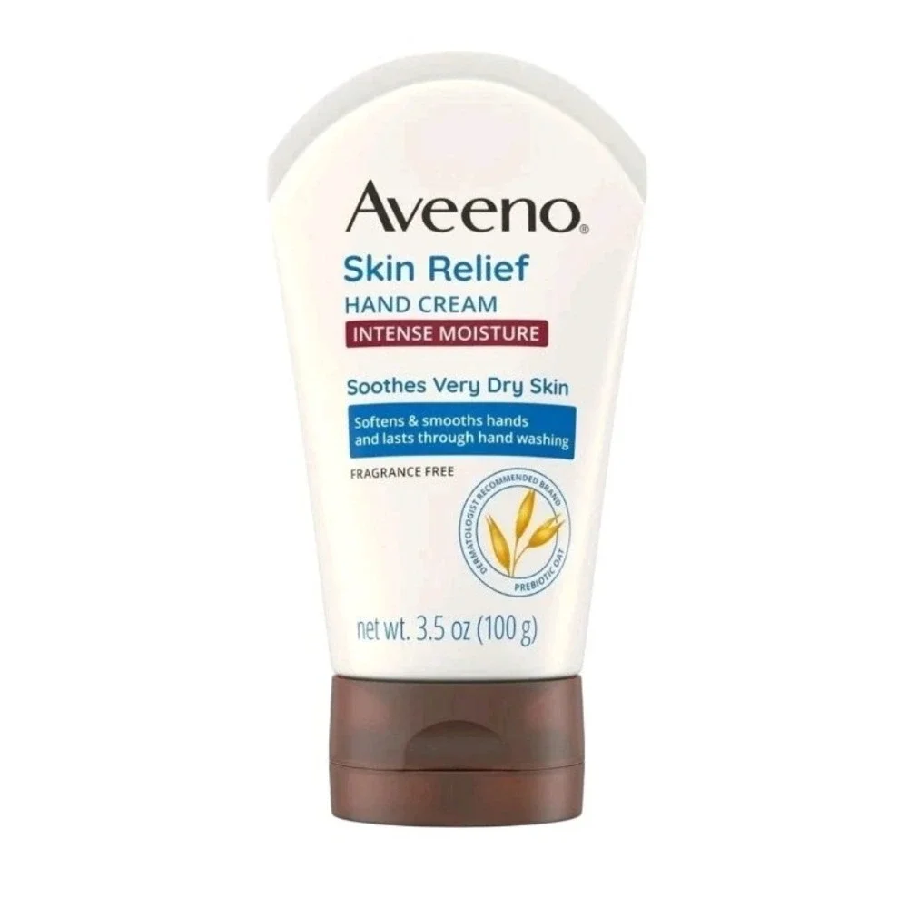 Lot Of 2 Aveeno Intense Moisture Relief Hand Cream, 3.5 OZ Fragrance Free